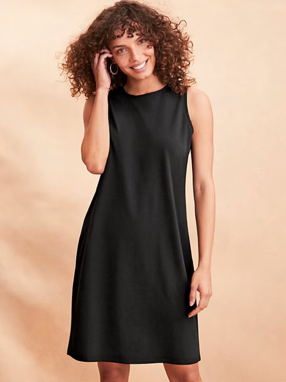Eileen Fisher sleeveless Midi Bateau Shift Dress The Icons collection Size M